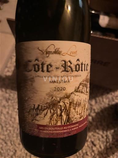 Vallée du Rhône Côte-rôtie Vignoble Levet Maestria 2020