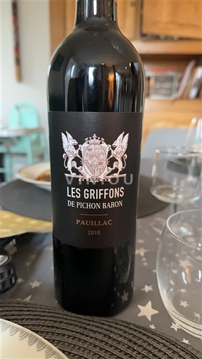 Bordeaux Pauillac Château Pichon Baron Les Griffons de Pichon Baron 2018