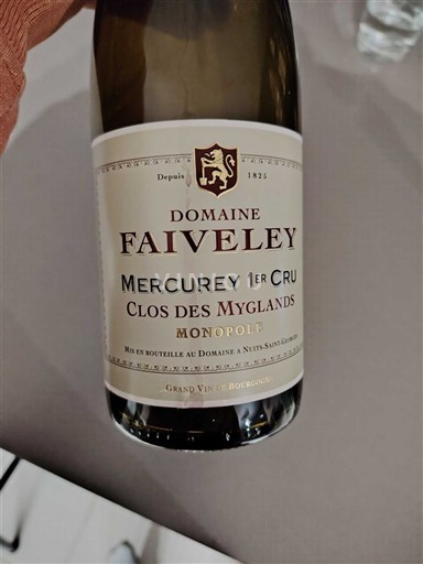 Bourgogne Mercurey Premier Cru Domaine Faiveley Clos des Myglands Monopole 2017
