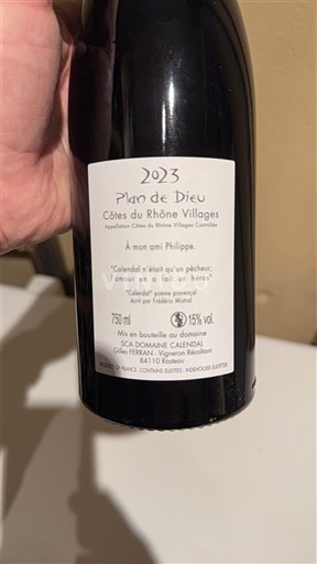 Rhônetal Côtes-du-Rhône-Dörfer Domaine Catenaud Plan de Dieu 2023