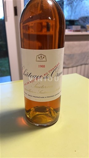Bordeaux Sauternes Château S Ormes 1988