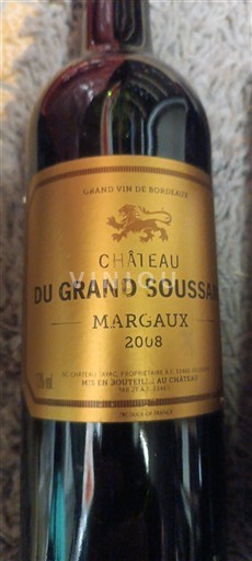 Bordeaux Margaux Château Grand Soussans 2008