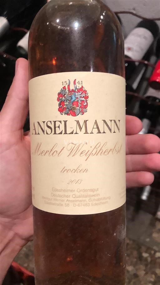 Pfalz Määrittelemätön Anselmann Merlot Weißherbst 2013