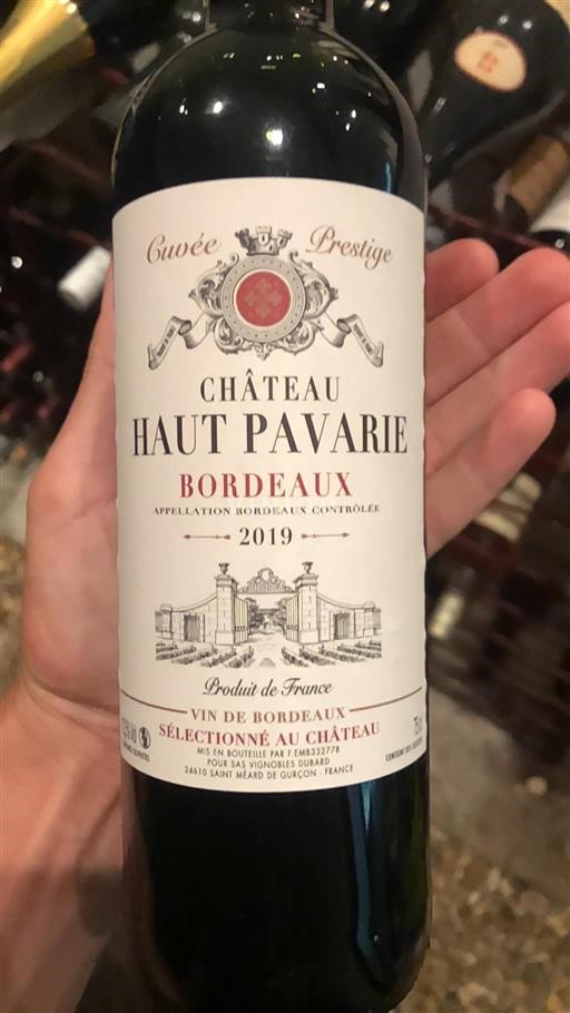 Bordeaux Château Haut Pavarie Prestige 2019