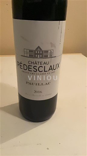 Bordeaux Pauillac Grand Cru Château Pédesclaux 2016
