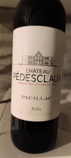 Bordeaux Pauillac Grand Cru Château Pédesclaux 2016