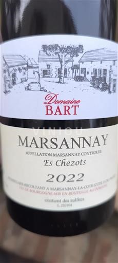 Bourgogne Marsannay Domaine Bart Es Chezeots 2022