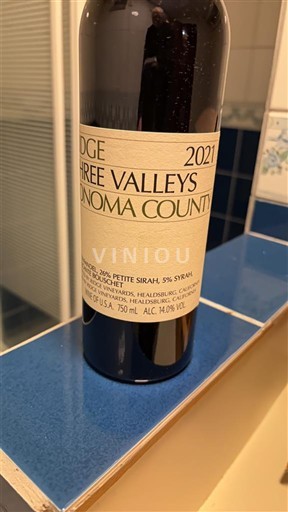 Kalifornijske AVA Sonoma Coast Ridge Three Valleys 2021