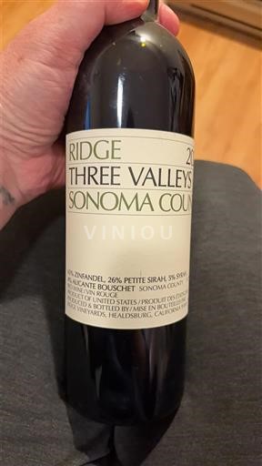 Kalifornialaiset AVA:t Sonoma Coast Ridge Three Valleys 2021