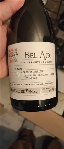 Vallée du Rhône Beaumes de Venise Rainea Bel Air 2023