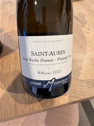 Burgundy Saint-Aubin Premier Cru André Moingeon et Fils Sous Roche Dumay - Premier Cru 2023