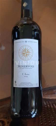 Vini Rouge sec L'Aurore Cave Coopérative Les Quatre Vents 2019 Francia Linguadoca Minervois AOC