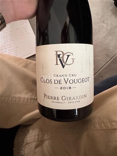 Burgundy Clos de Vougeot Grand Cru Pierre Girardin 2018