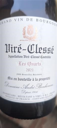 Bourgogne Viré-clessé Domaine André Bonhomme Les Quarts 2021