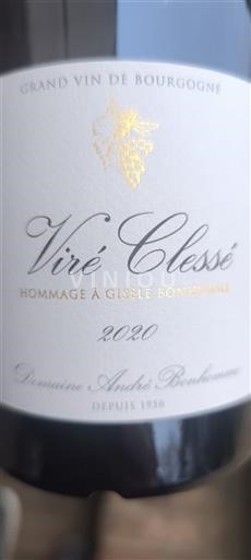 Bourgogne Viré-clessé Domaine André Bonhomme Hommage à Gisèle Bonhomme 2020