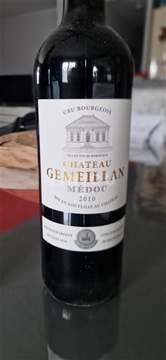 Bordeaux Médoc Cru Bourgeois Château Gemeillan 2010