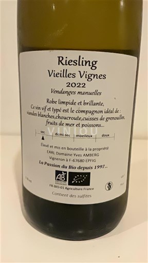 Alsace Domaine Yves Amberg Vieilles Vignes 2022
