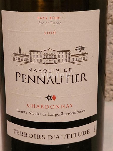 Languedoc e Roussillon Pays d'oc Marquis de Pennautier Terroirs d'Altitude 2016