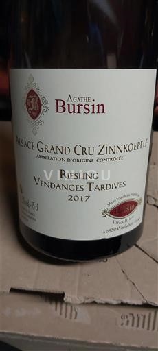 Alzacija Ni doloceno Grand Cru Agathe Bursin Riesling Vendanges Tardives 2017