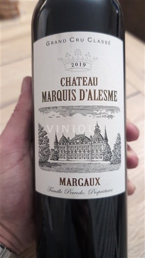 Bordeaux Margaux Grand Cru Classé Château Marquis d'Alesme 2019