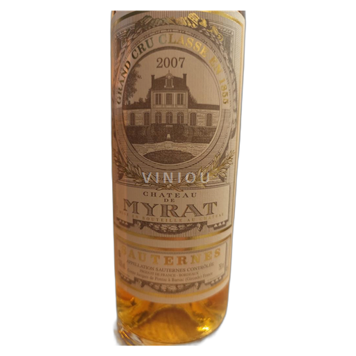 Rượu vang Blanc liquoreux Château Myrat 2007 Pháp Bordeaux Sauternes AOC