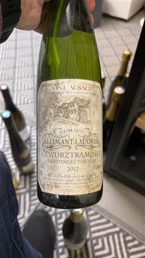 Alsacia Vendanges Tardives Domaine Allimant-Laugner Gewurztraminer Vendanges Tardives 2012