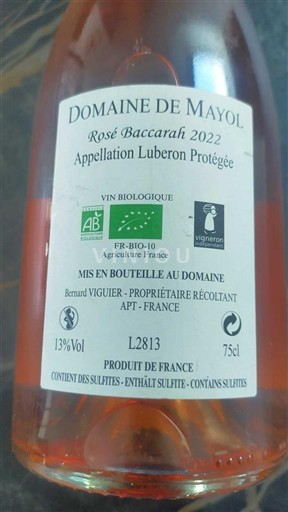 Valle del Ródano Luberon Domaine Mayol Rosé Baccarat 2022