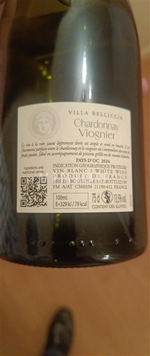 Languedoc a Roussillon Pays d'Oc Villa Bellicia Chardonnay Viognier 2022