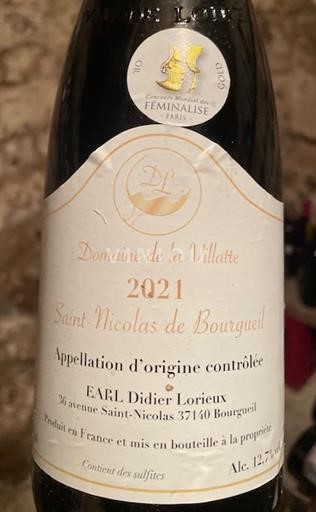 Loire-dalen Saint-Nicolas-De-Bourgueil Domaine La Villatte 2021