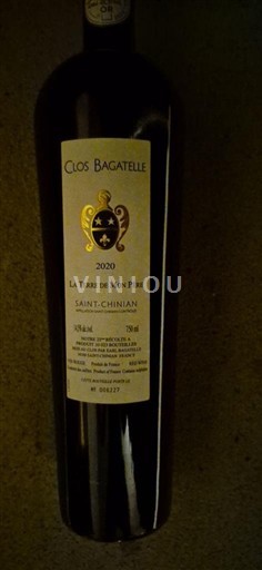 Langvedok Saint-Chinian Clos Bagatelle La Terre de mon Père 2020