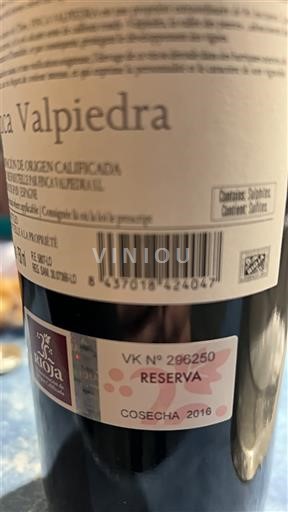 La Rioja Rioja Finca Valpiedra Reserva 2016