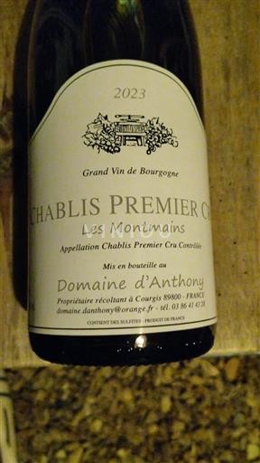 Burgund Chablis Premier Cru Domaine Anthony Les Montmains 2023
