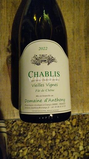 Burgund Chablis Domaine Anthony Vieilles Vignes Fût de Chêne 2022