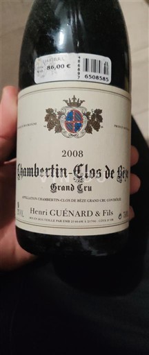 Vini Rouge sec Henri Guénard & Fils 2008 Francia Borgogna Chambertin-Clos-de-Bèze AOC Grand Cru