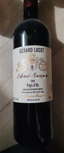 Languedoc a Roussillon Pays d'Oc Gérard Lucet Cabernet Sauvignon 2018