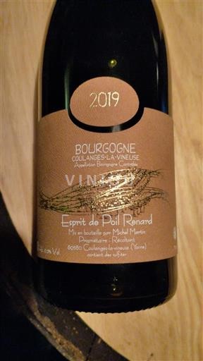 Bourgogne Bourgogne Coulanges-la-Vineuse Michel Martin Esprit de Poil Renard 2019