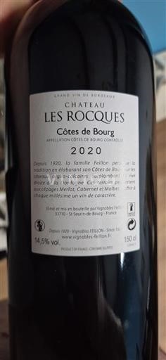 Burdeos Côtes-de-bourg Château Les Rocques 2020