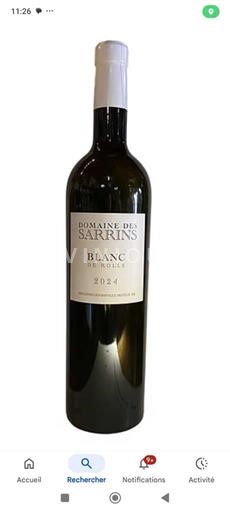 Provence, basse vallée du Rhône, Corse Var Domaine S Sarrins Blanc de Rolle 2024