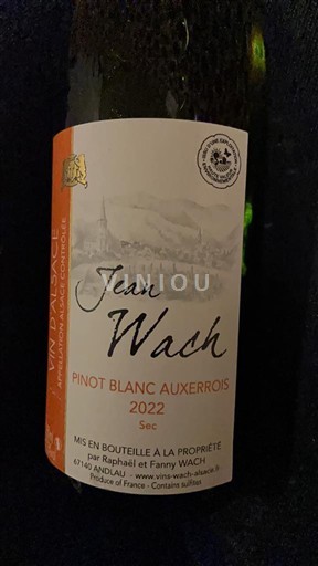Viner Blanc sec Pinot Blanc Auxerrois Jean Wach 2022 Frankrike Alsace Vin de France