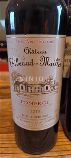 Burdeos Pomerol Château Thibeaud-Maillet 2018