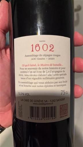 Genève Ospecificerad La Cave de Genève 1602 2020