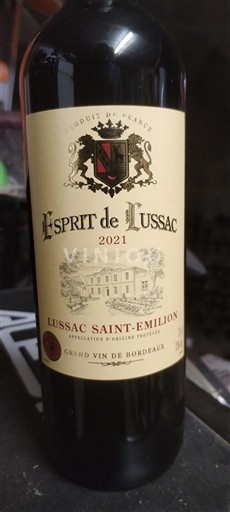 Bordéus Lussac-Saint-Émilion Esprit de Lussac 2021