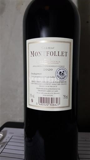 Bordeaux Côtes-de-Bordeaux Château Montfollet 2020