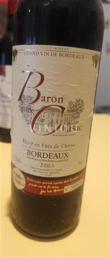 Bordeaux Baron de Clarsac 2003