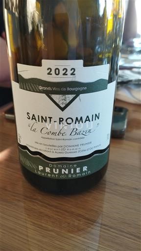 Bourgogne Saint-Romain Domaine Prunier La Combe Bazin 2022