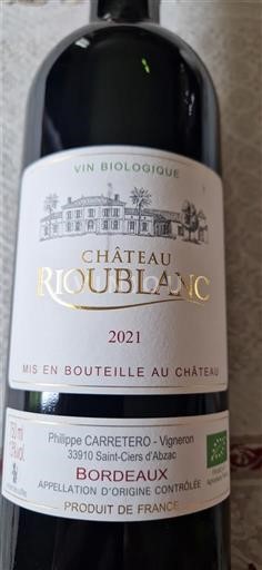 Bordeaux Château Rioublanc 2021