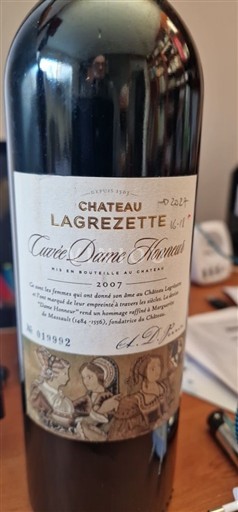 Sud-Ouest Cahors Château Lagrézette Dame Honneur 2007