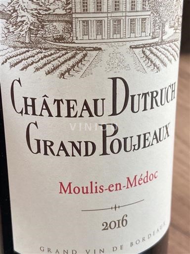Bordeaux Moulis-en-Médoc Château Truch Grand Poujeaux 2016
