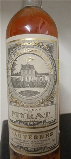 Burdeos Sauternes Château Myrat 2002