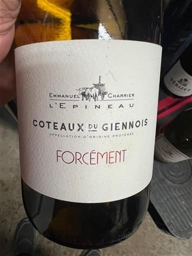 Vin Blanc sec Forcément Emmanuel Charrier L'Épineau Non millésimé France Vallée de la Loire Coteaux-du-giennois AOC